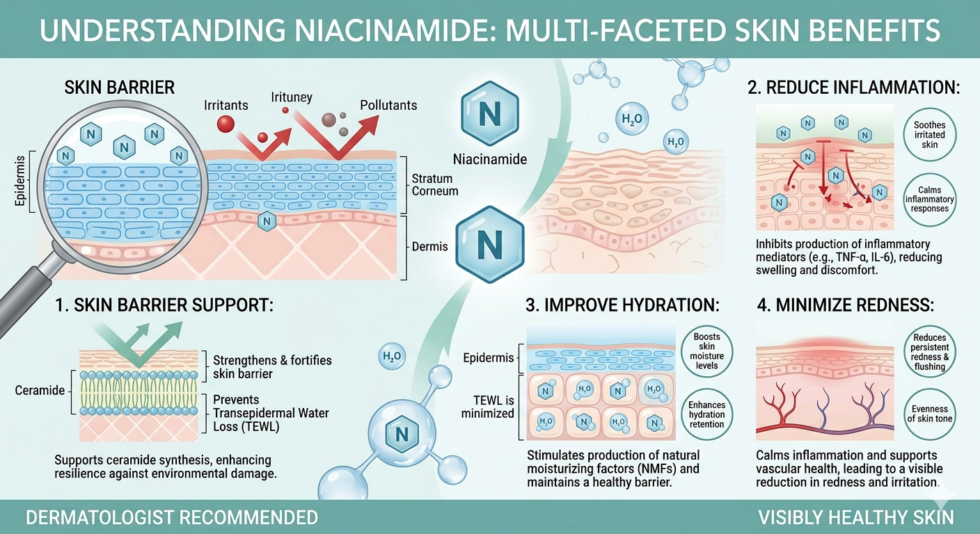 Niacinamide Benefits for Acne, Aging & Rosacea: Clinical Studies Reviewed